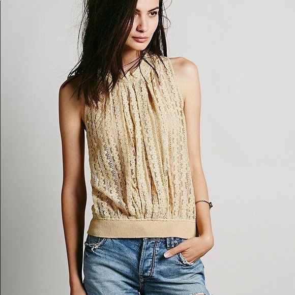 Free People Tops - NWT Free People FP ONE Lace Tie Open Back Tank